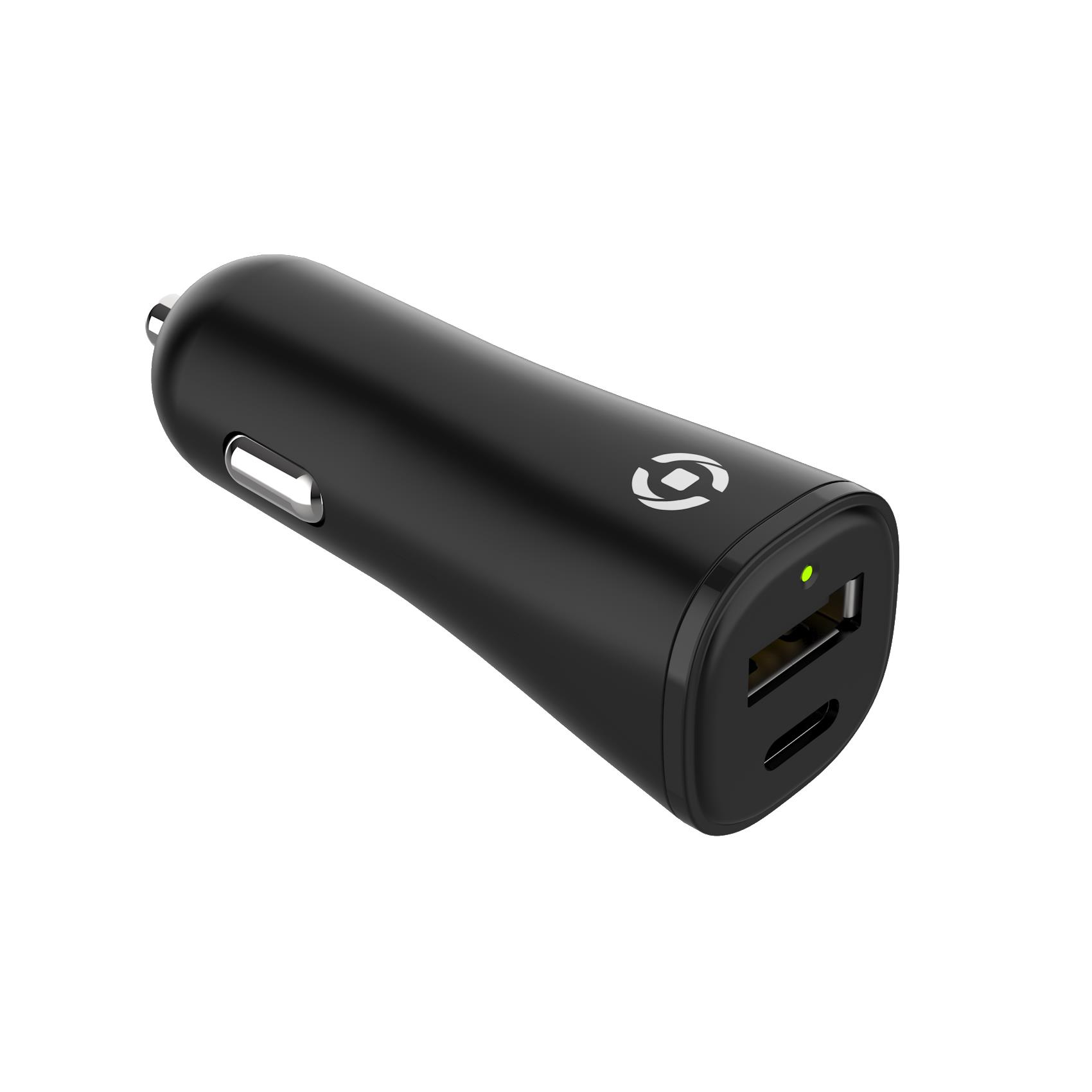 Celly GRS CAR CHARGER USB-A USB-C BK
